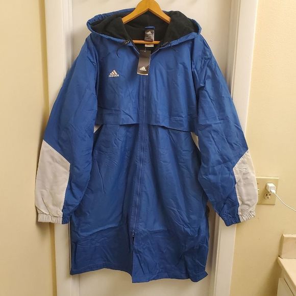 New with tags adidas parka windbreaker fleece lined jacket Size Xs - Picture 1 of 11